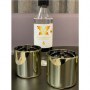 Zestaw upominkowy Tenderflame, 2 palniki stołowe + 0,5 L paliwa, Lilly 8 cm Gold - 3